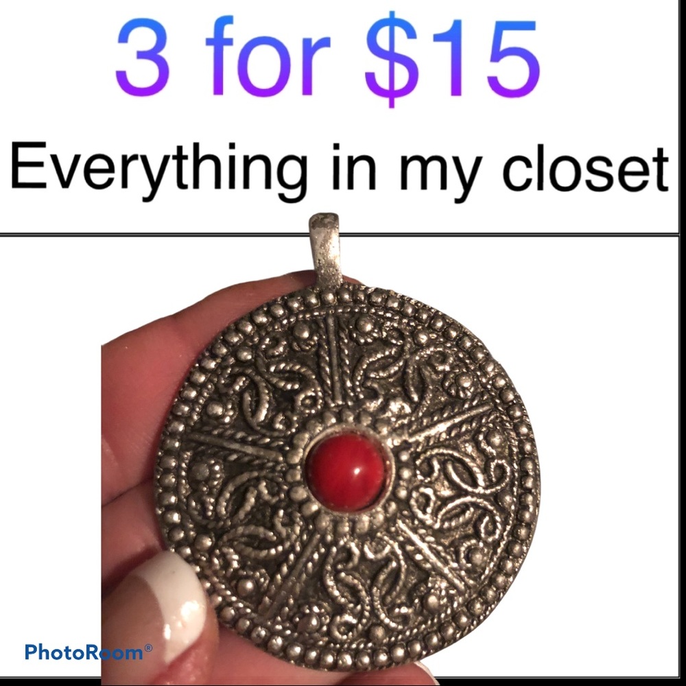 3 For $15 Silver Round Pendant